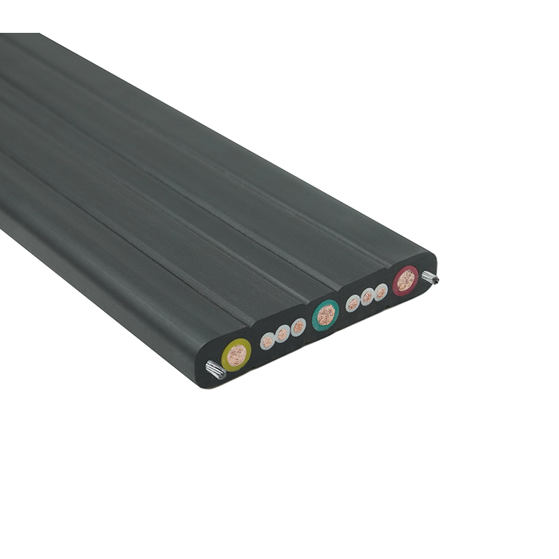 Samengestelde mantelkraan die platte kabel met staaldraad verplaatst