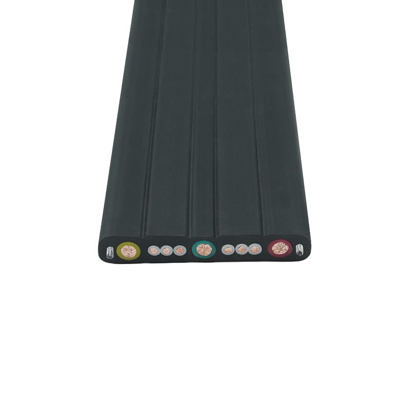 Samengestelde mantelkraan die platte kabel met staaldraad verplaatst