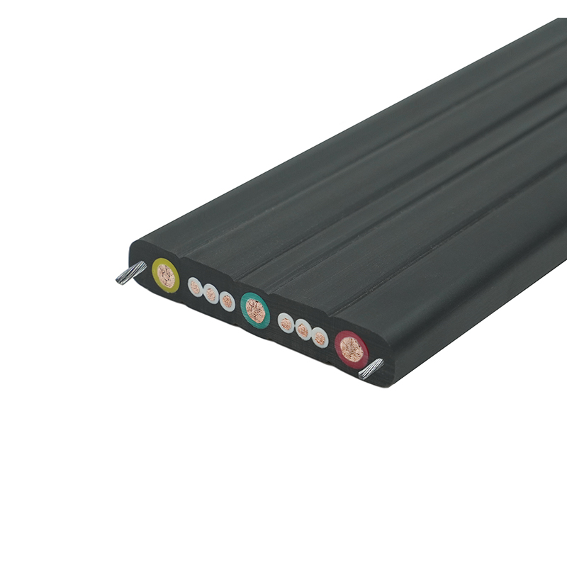 Samengestelde mantelkraan die platte kabel met staaldraad verplaatst