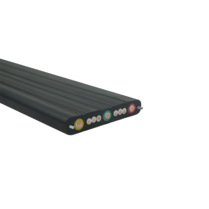 Samengestelde mantelkraan die platte kabel met staaldraad verplaatst