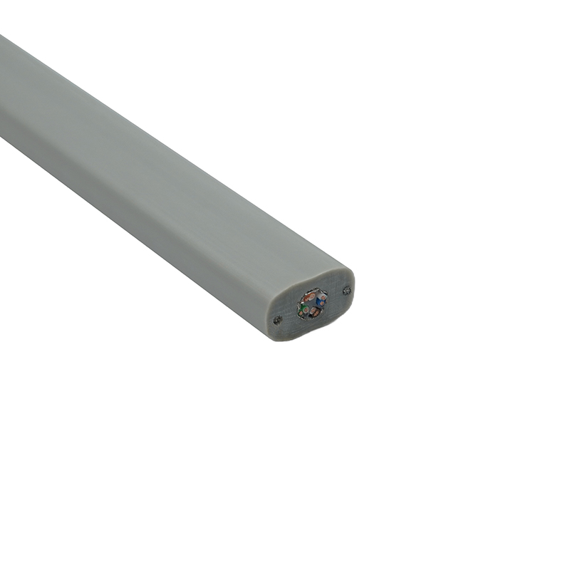 Platte liftkabel met staaldraad en 1 Cat6 patchkabel